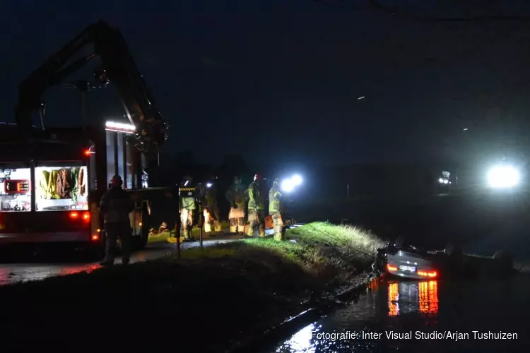 Geen rijbewijs, negeren stopteken, auto in sloot