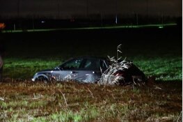 Auto met vier personen eindigt in sloot