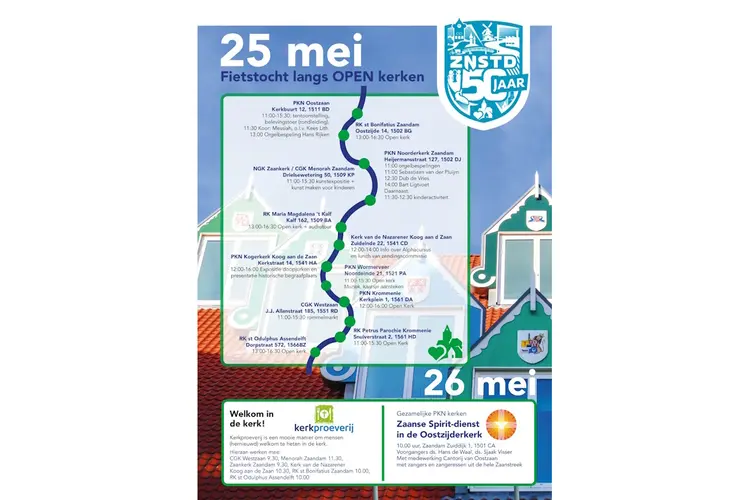 Fietsen langs zaanse kerken