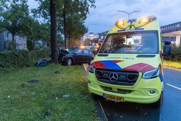 Auto tegen boom gereden op Van Goghweg in Zaandam