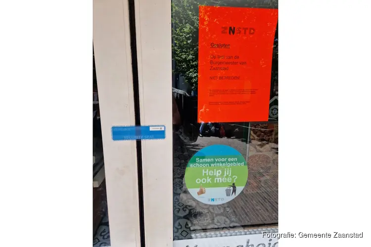 Horecabedrijf gesloten in Zaandam