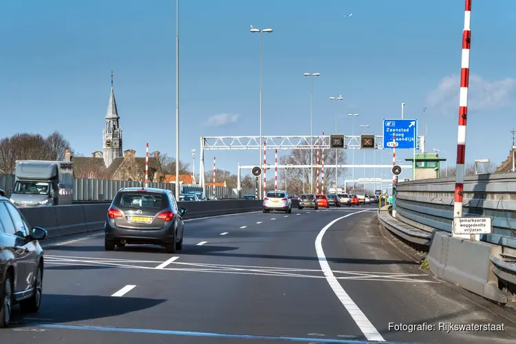 A8: Toe- en afrit Zaanstad-Koog afgesloten van 1 t/m 4 augustus 2025