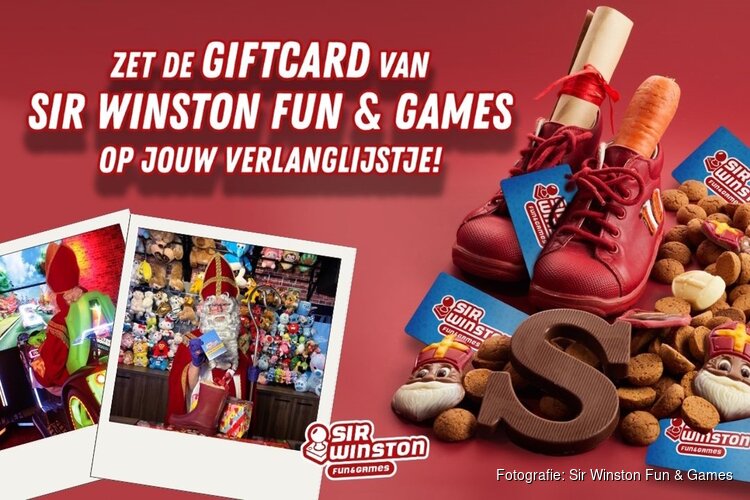 Vier Sinterklaas bij Sir Winston Fun & Games en vraag de Giftcard in jouw schoen!
