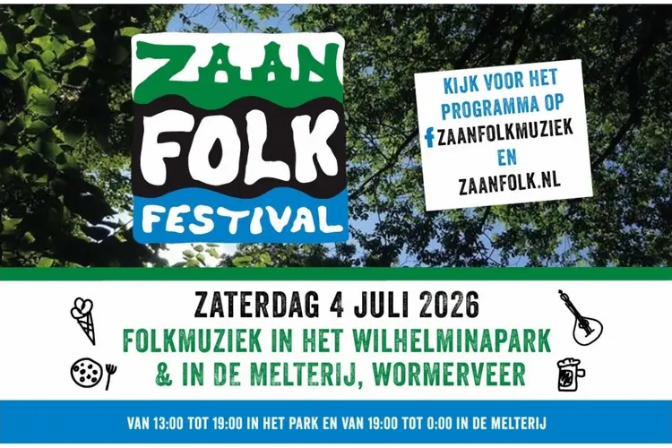 10e ZaanFolk Festival op zaterdag 4 juli 2026