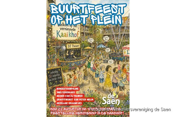Buurtfeest op het Saenplein op 22 augustus