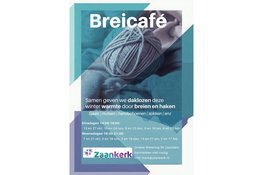Breicafé Zaankerk breit en haakt voor de straat